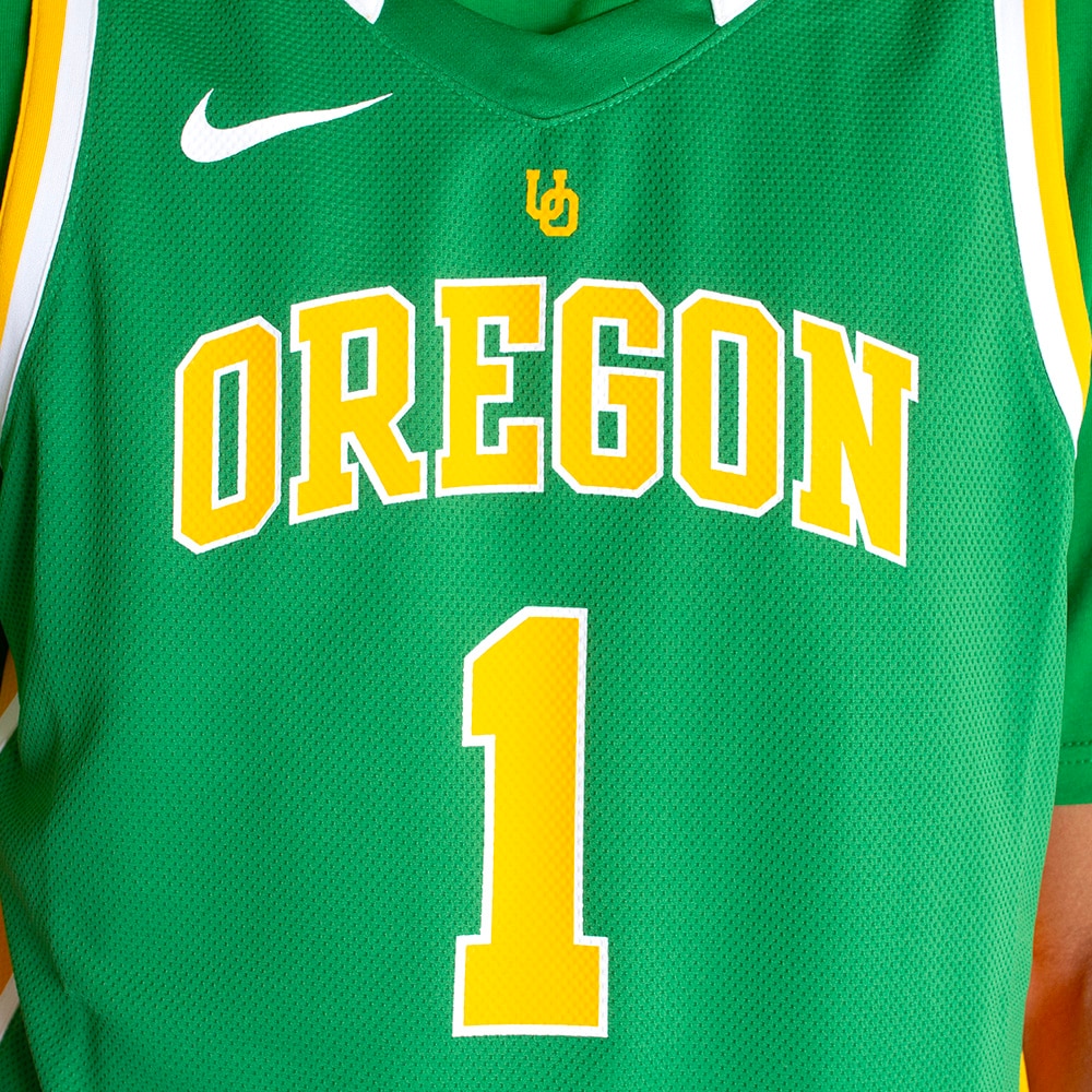 Arched Oregon, Nike, Green, Jerseys, Polyester, Men, Basketball, Replica, #1, 795847